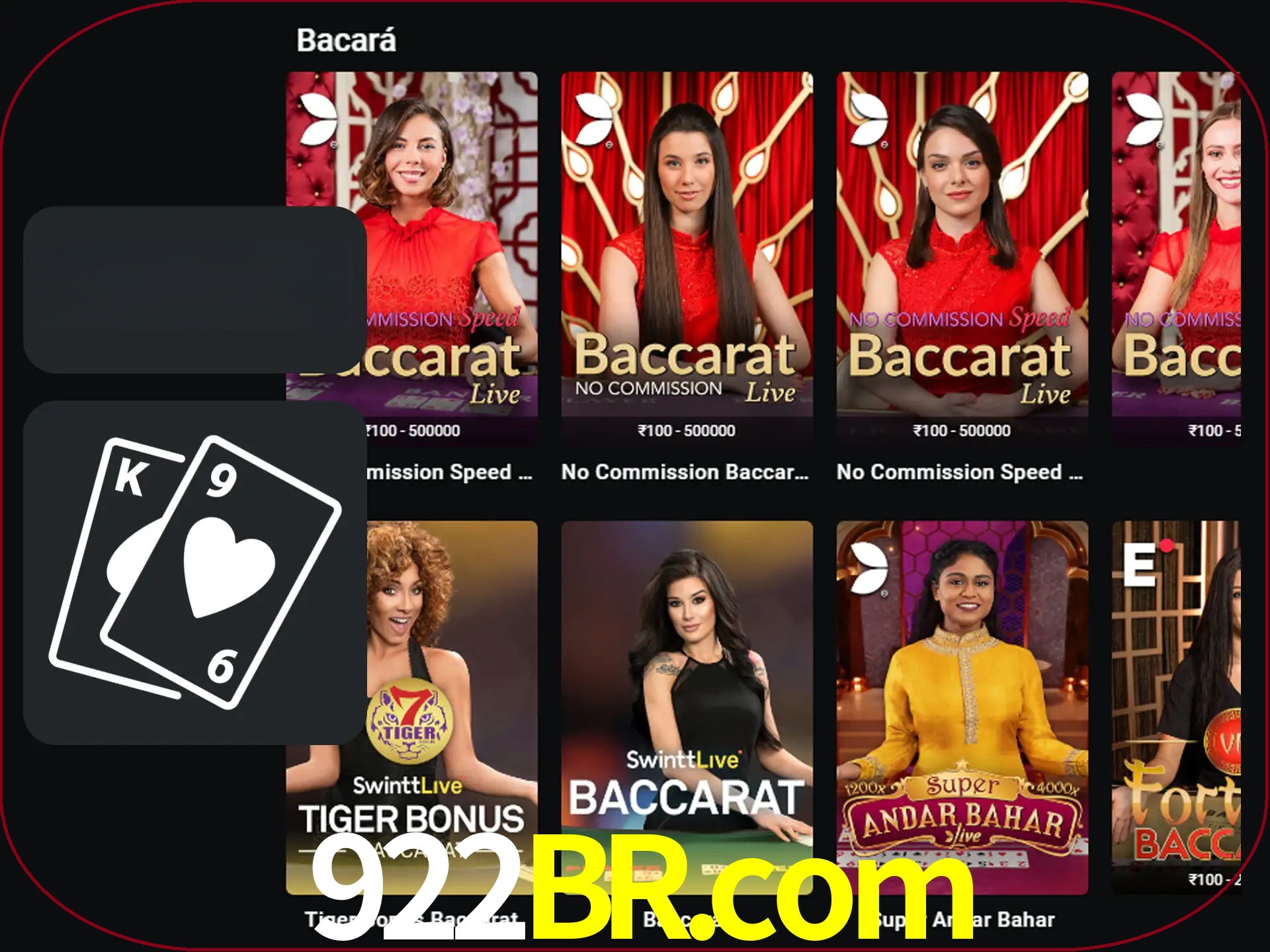 Ganhe muito dinheiro jogando jogos de bacará.
