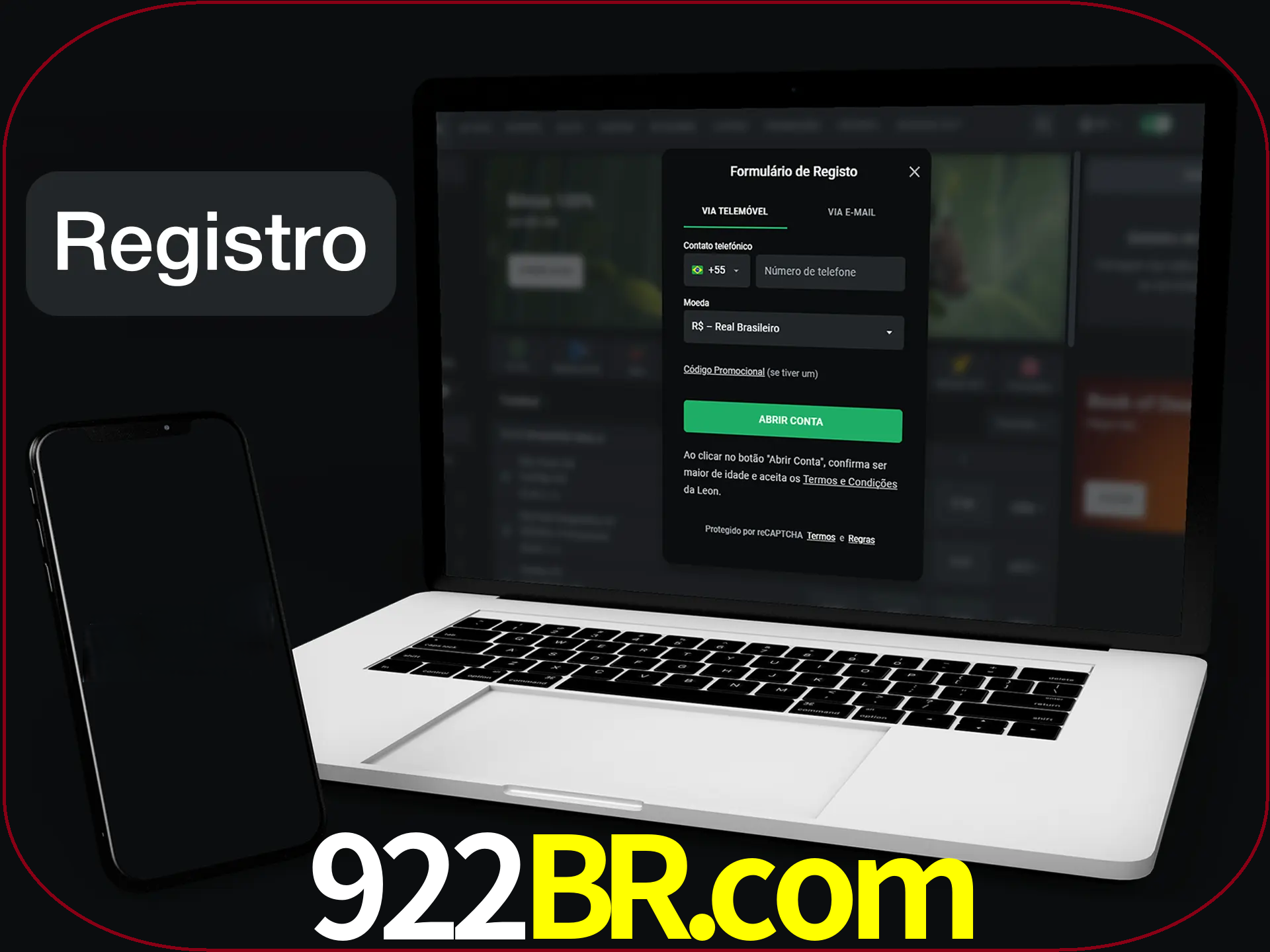 O registro na LeonBet é simples.