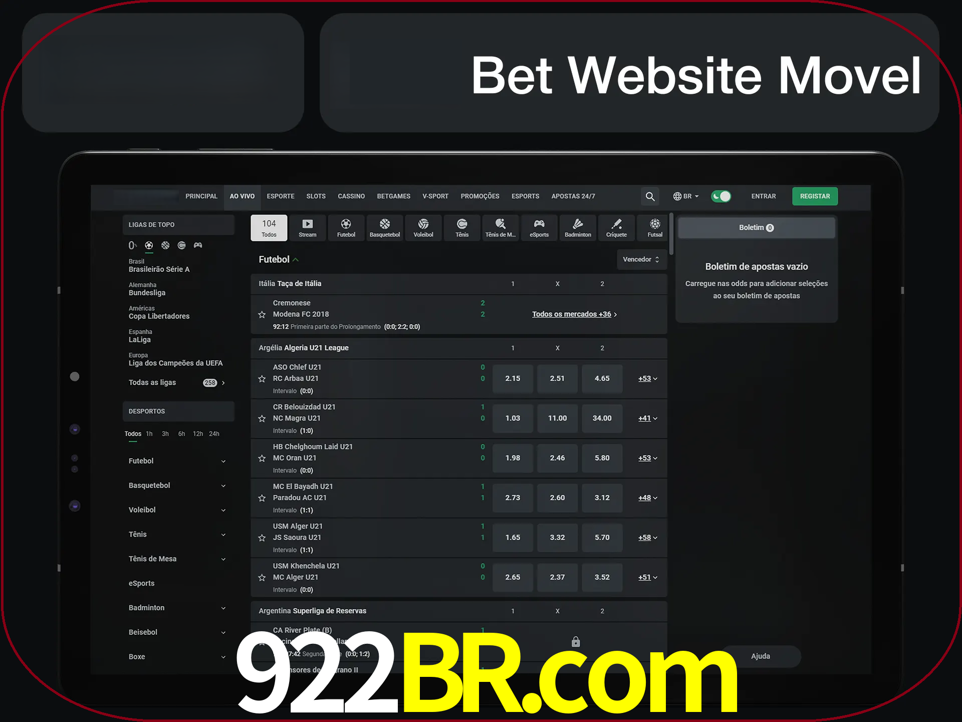 Use nosso website em qualquer dispositivo.