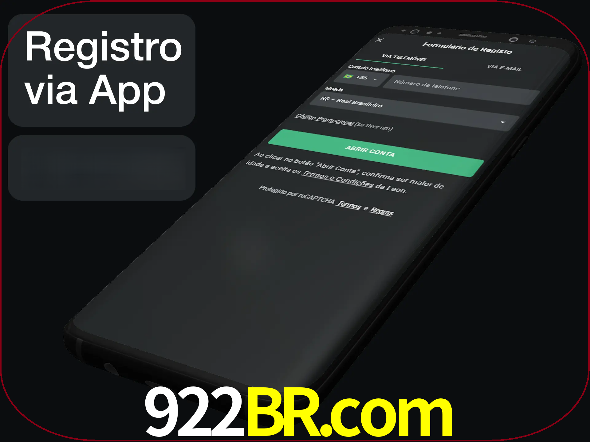 Registre-se quiclly em LeonBet usando o aplicativo.