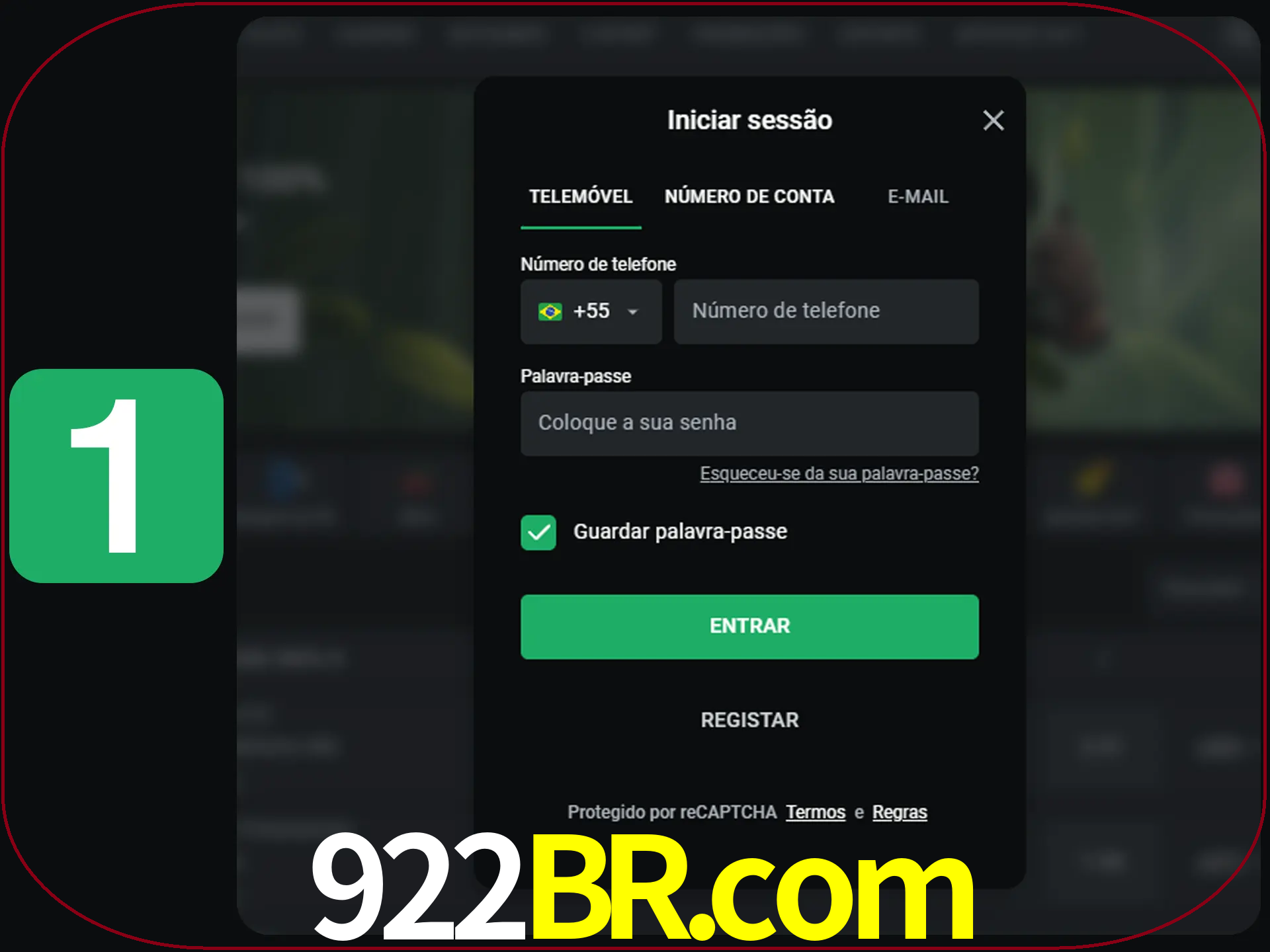 Clique no botão Entrar.